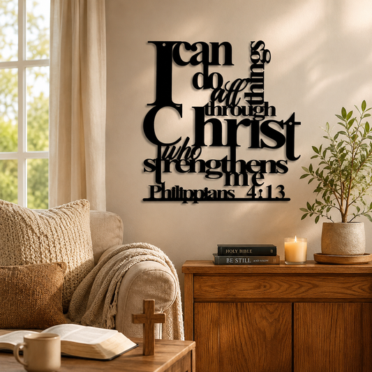 "I Can Do All Things" Philippians 4:13 Metal Wall Decor