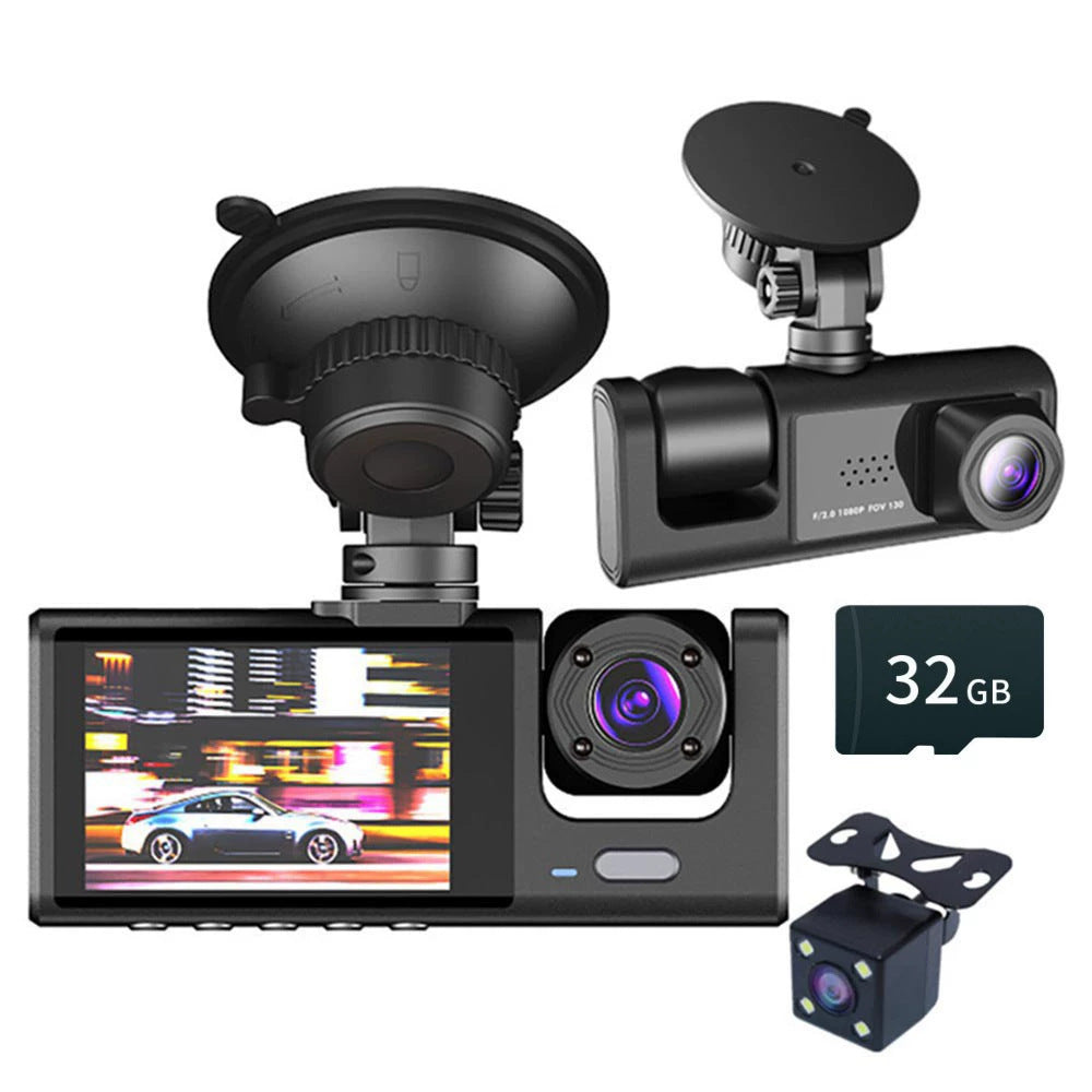 Upgraded 360 Protection Dash Cam Triple-Lens 1080P Front Cabin Rear | WiFi Phone Link Never Drive Blind Again!