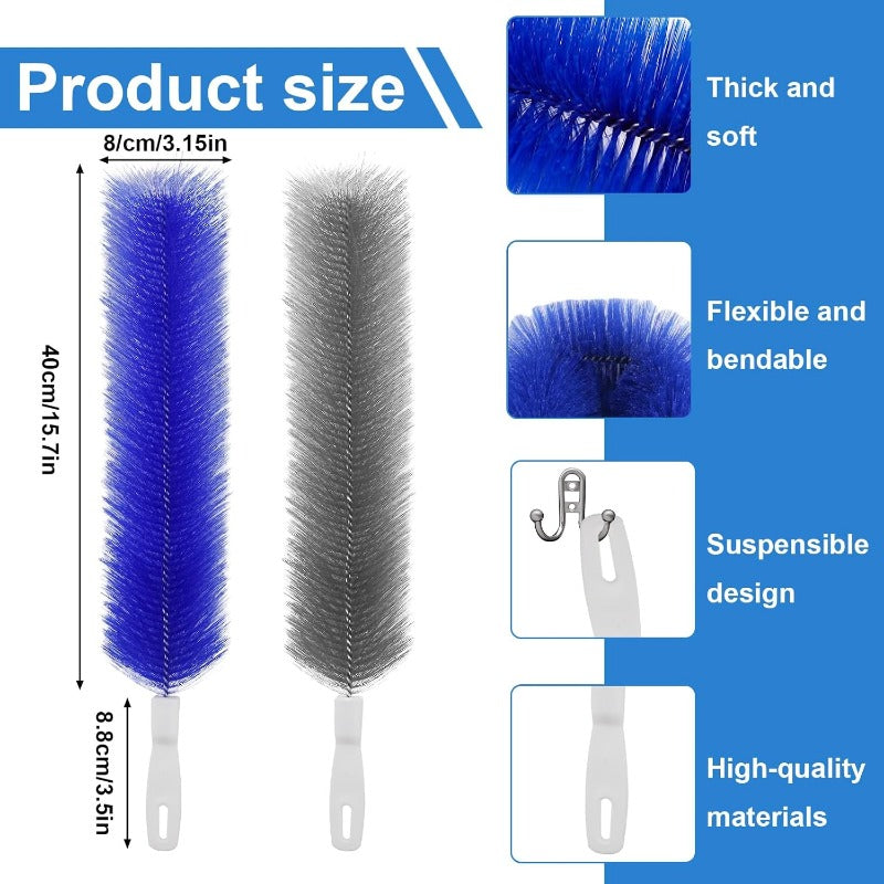 Flexible Microfiber Fan Duster Brushes Reusable Cleaning Tools (2/4 Pack)