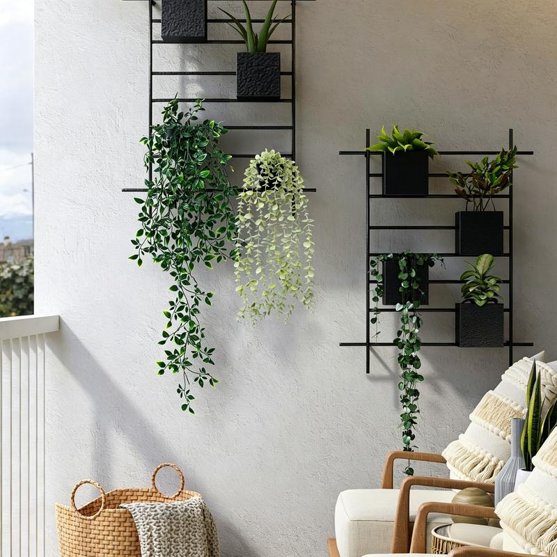 3 Pack Artificial Hanging Potted Plants | Fake Hanging Greenery for Home, Office, Shelf, Wall, Balcony, Patio Decor