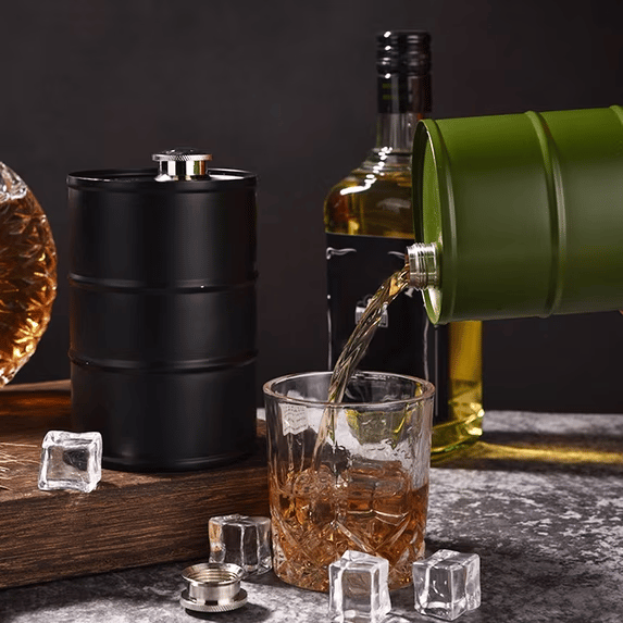 350ml/750ml Oil Drum Anti-rust Leak-proof No Odor Portable Wine Storage Food Grade Camping Whisky Flagon Wine Jug