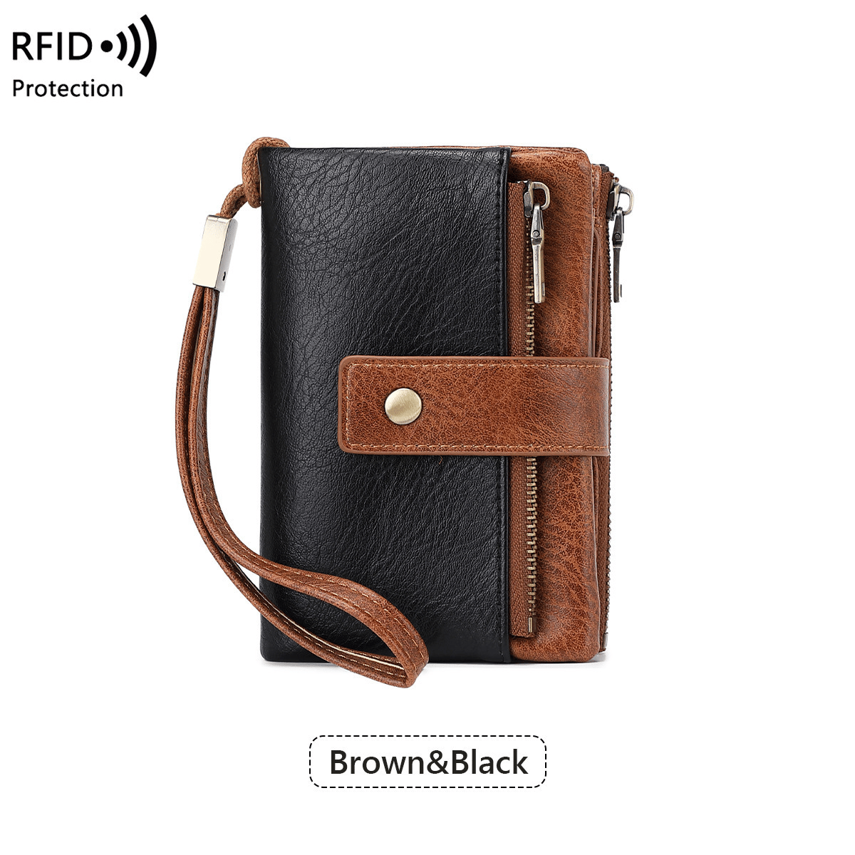 Women's Solid Color RFID Blocking Leather Long Wallet