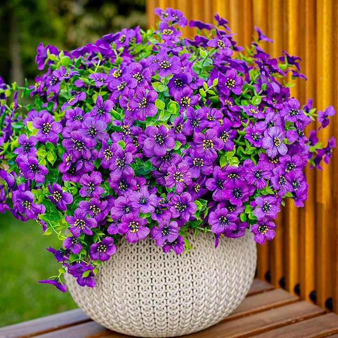 UV Resistant Artificial Flowers Fade-Free & Colorful for Garden, Patio, Home Decor