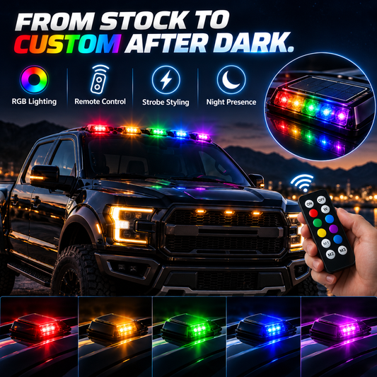 5-Pack Solar RGB Roof Strobe Light Set Wireless & No-Drill