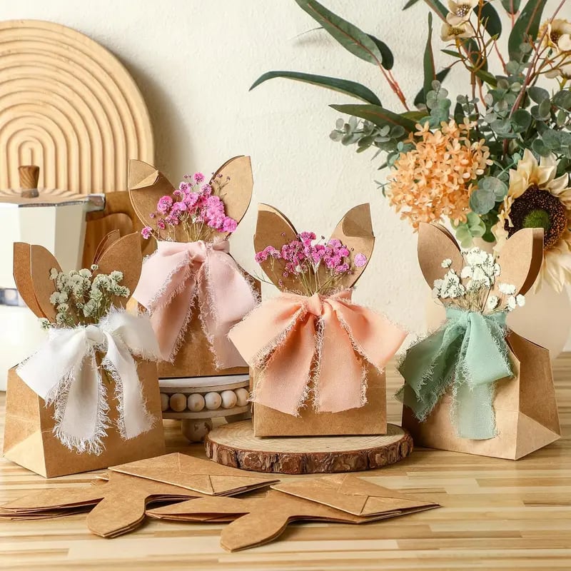 Easter Bunny Ear Kraft Bags | Cute Party Gift & Candy Packaging