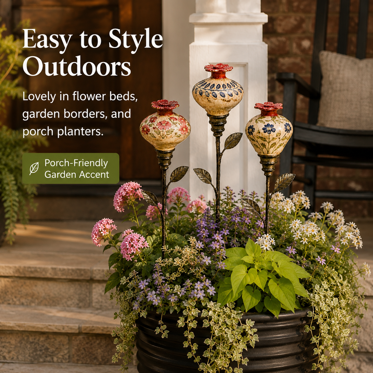 Ceramic Flower Hummingbird Feeder Romantic Garden Charm with a Vintage Touch