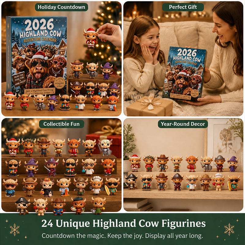 2026 Highland Bull 24-Day Christmas Advent Calendar - Collectible Ornament