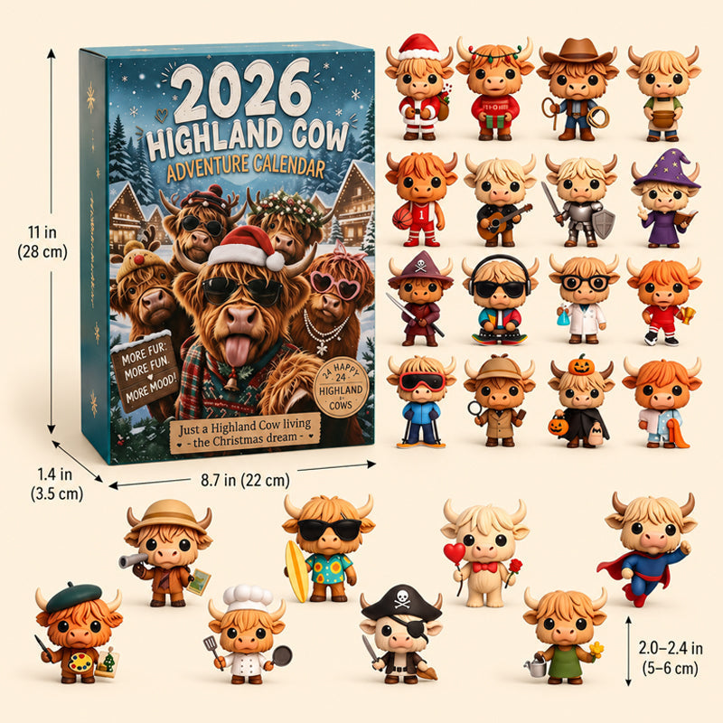 2026 Highland Bull 24-Day Christmas Advent Calendar - Collectible Ornament