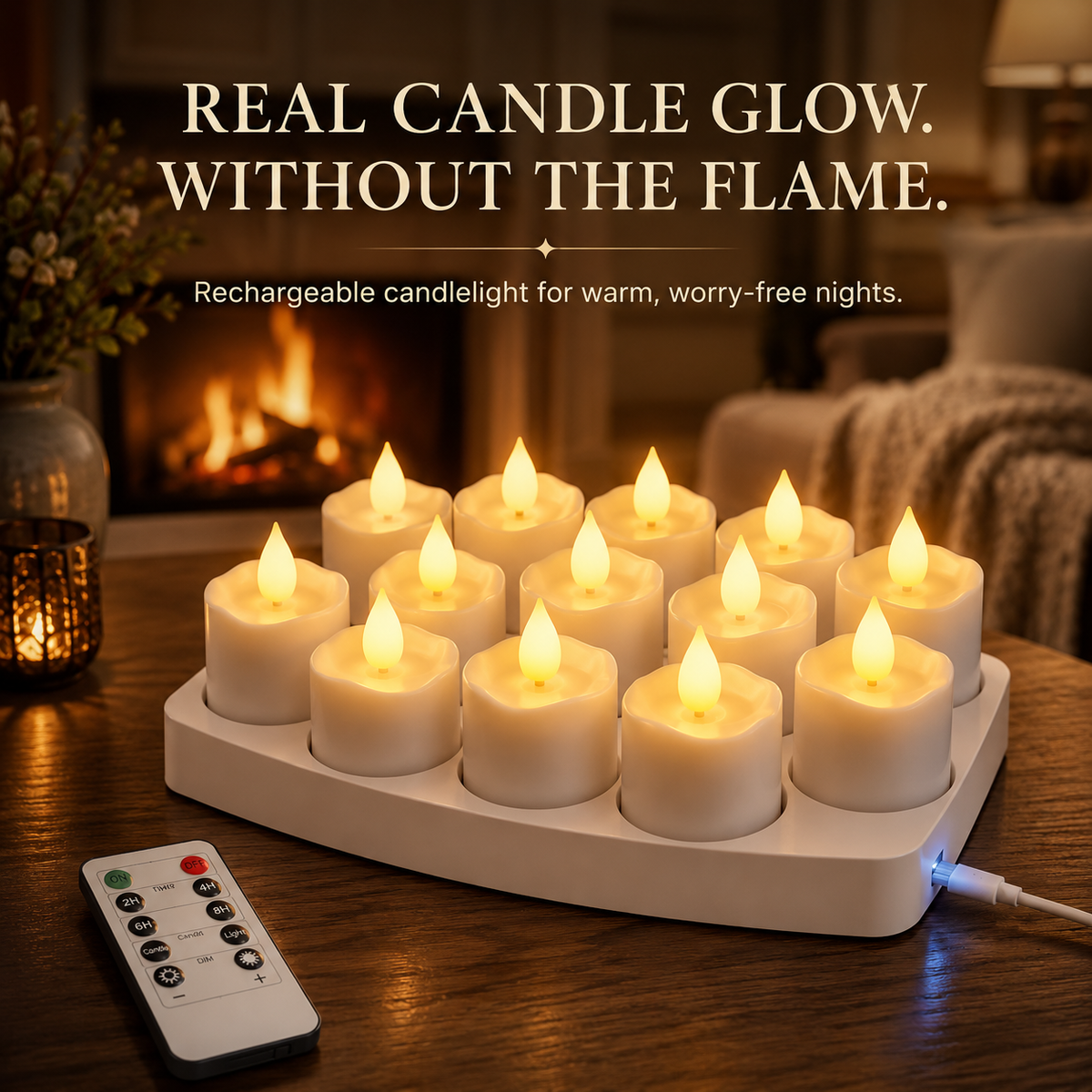 Rechargeable Flameless LED Candles with Remote & Timer Cozy Flickering Glow for Home & Holiday Decor