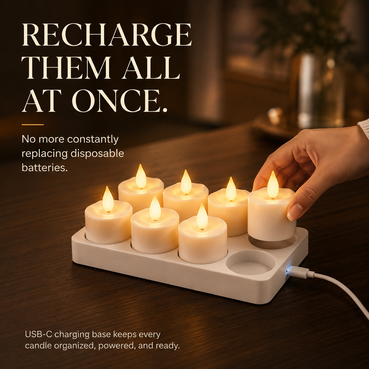 Rechargeable Flameless LED Candles with Remote & Timer Cozy Flickering Glow for Home & Holiday Decor