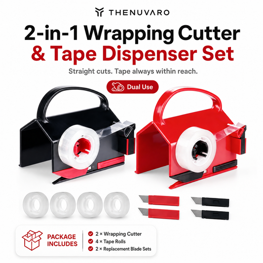 2-in-1 Wrapping Cutter & Tape Dispenser