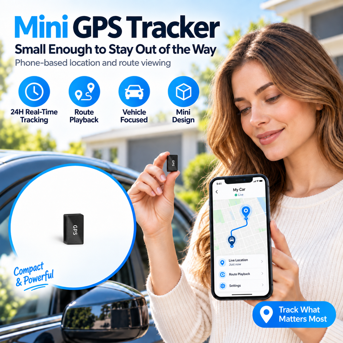 This Week's Special Price $29.99-- Portable Mini GPS Tracker with Real-Time Location & Safe-Zone Alerts