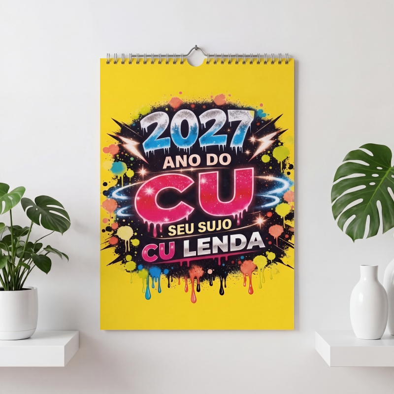2027 Year of the Cu t Wall Calendar Bold Graffiti Humor Calendar