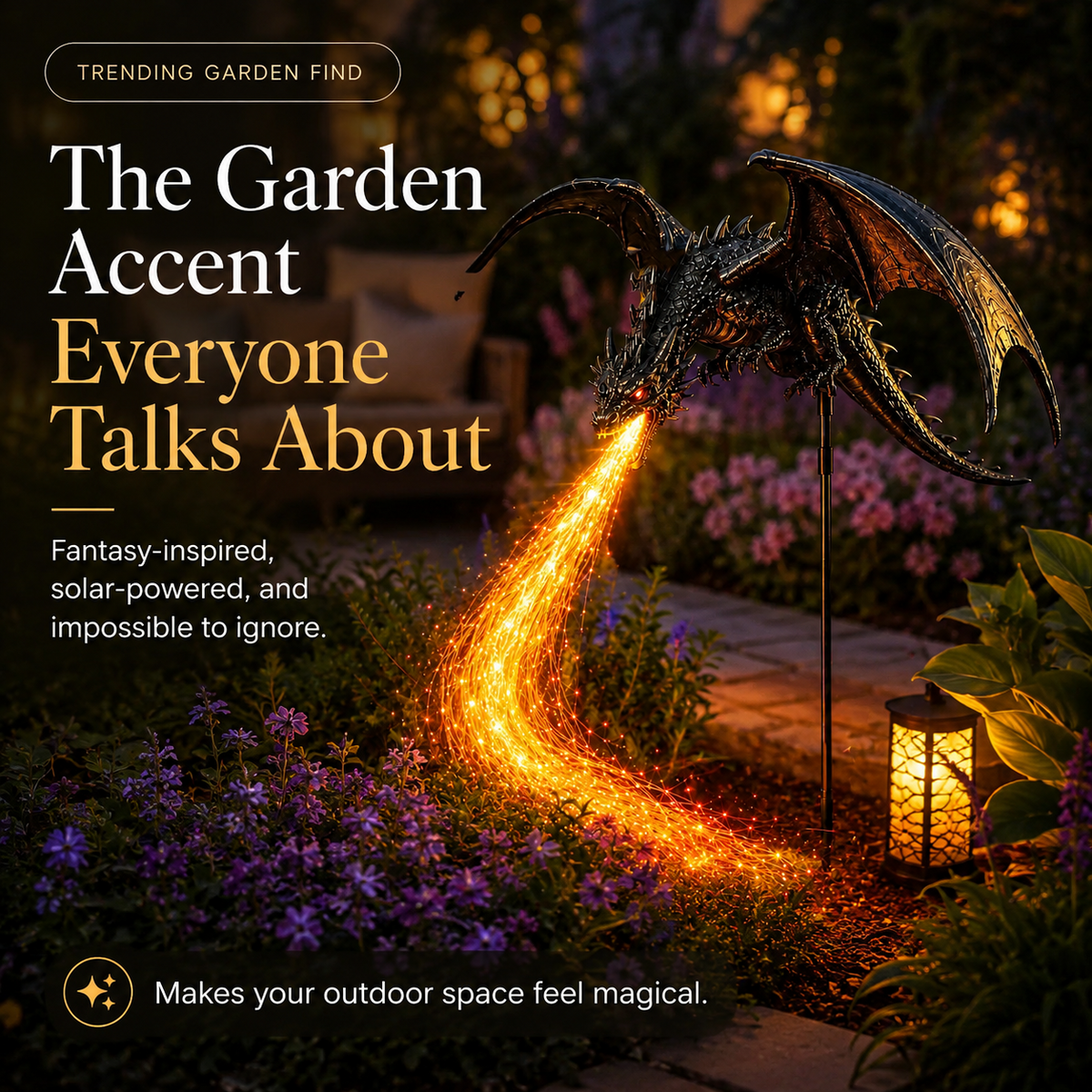 2027 Fellime Dragon s Ember Solar Garden Decor