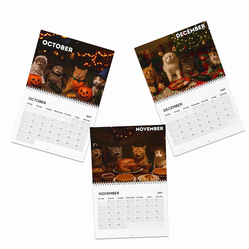 Drunk Cats 2027 Calendar
