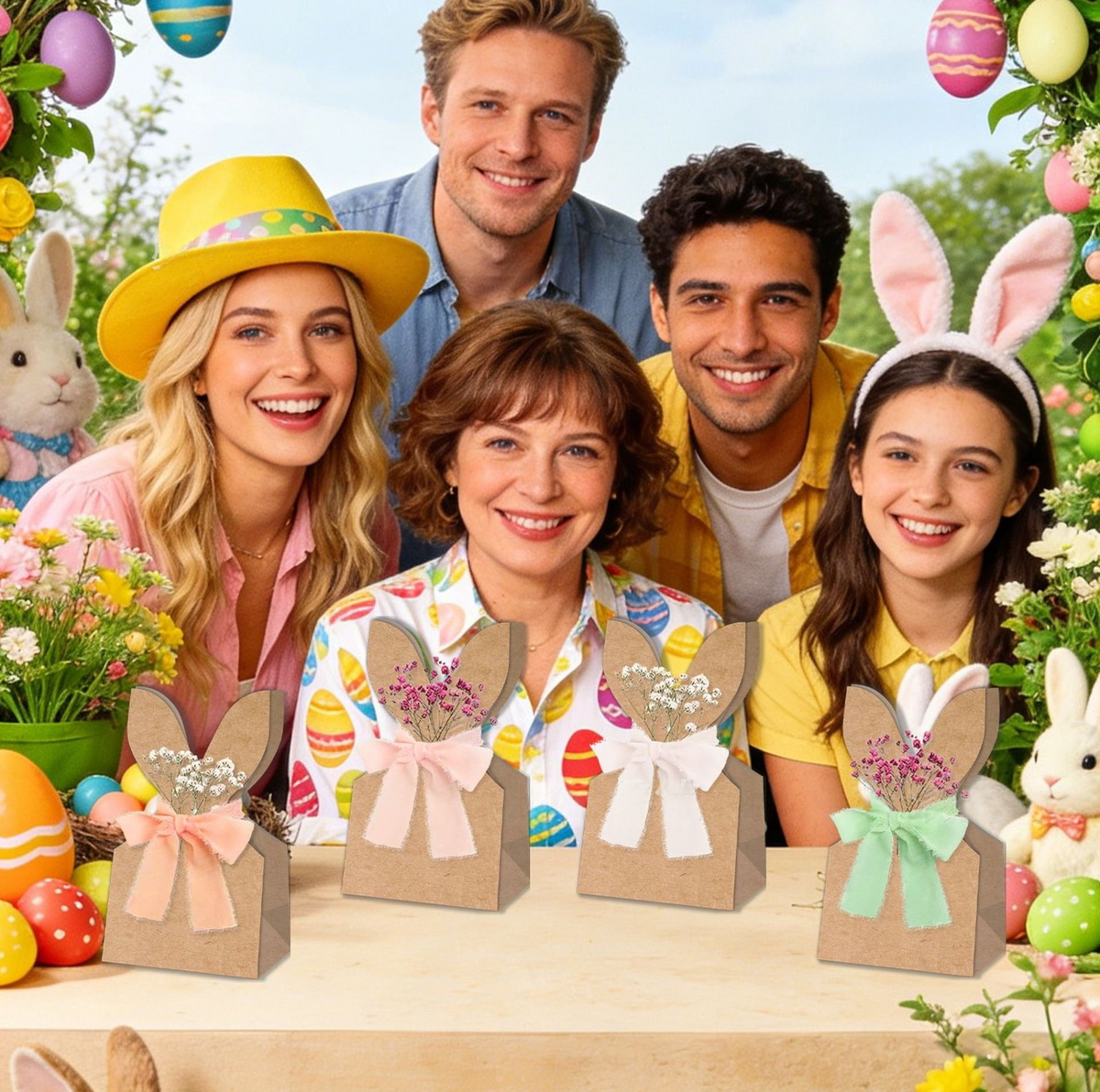 Easter Bunny Ear Kraft Bags | Cute Party Gift & Candy Packaging