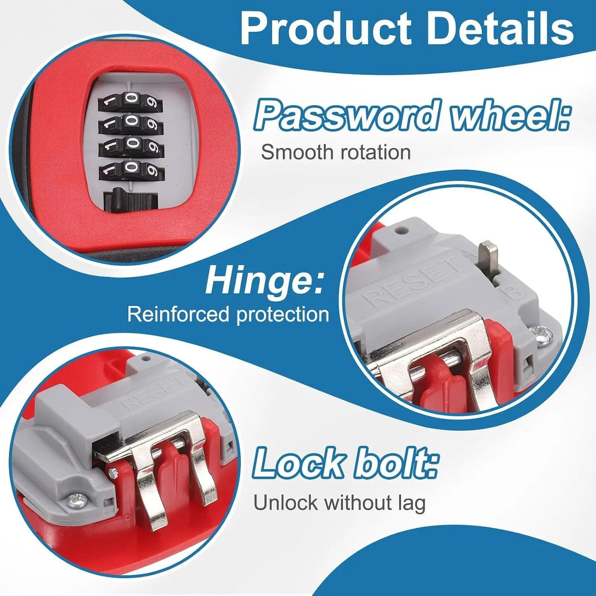 Wall Mount Resettable Combination Key Box Rust Proof, Large Storage, Heavy Duty