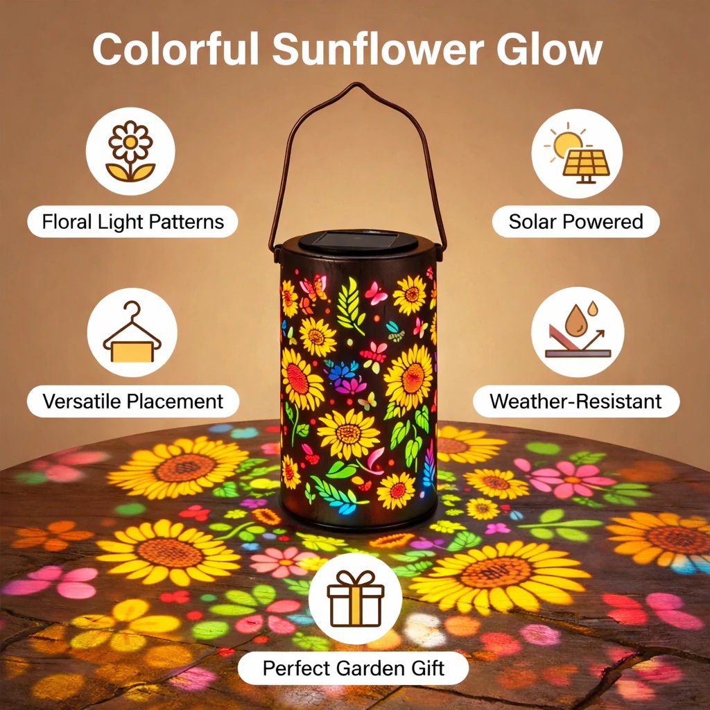 2026 Mother's Day Gifts -Glowing Colorful Sunflower Solar Garden Lantern