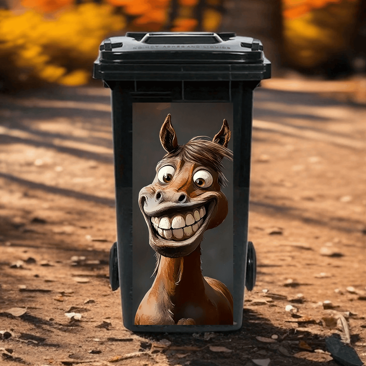 Creative Trash Can Sticker with Colourful Cartoon