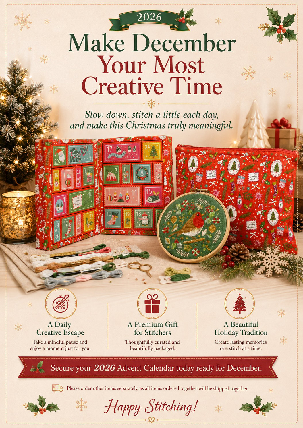2026 Cross Stitch Advent Calendar Box