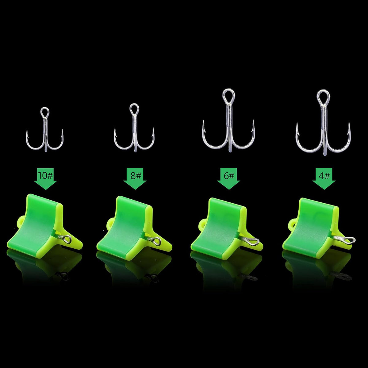Spring Loaded Treble Hook Protector Caps --Keep Treble Hooks Covered, Organized & Ready to Fish