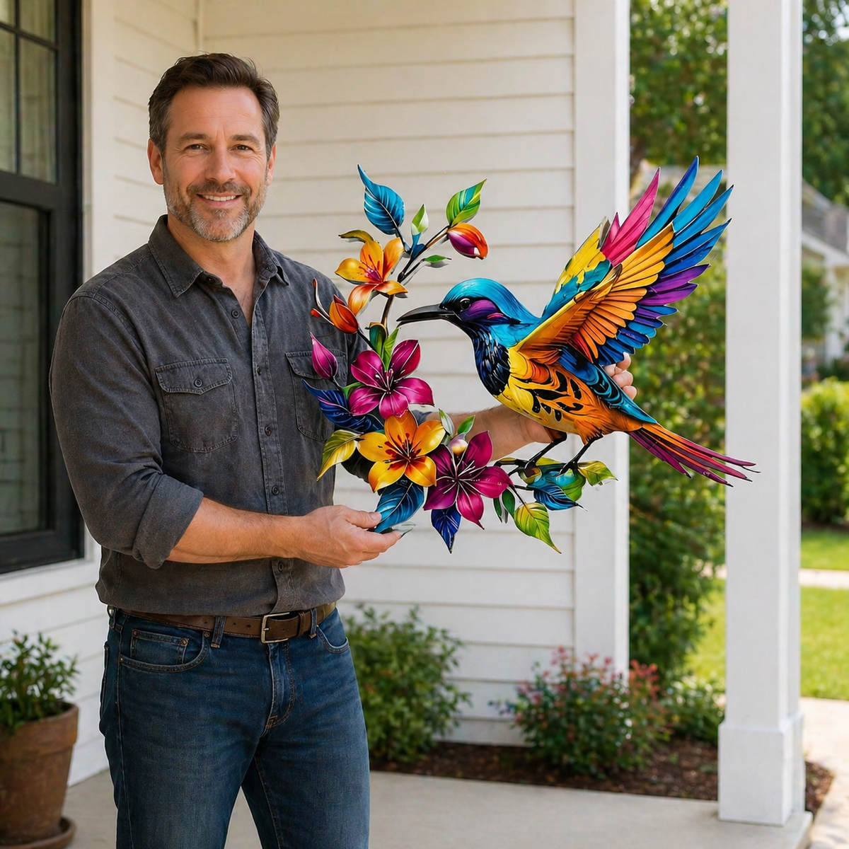 2026 - Hummingbird Bloom Metal Wall Art