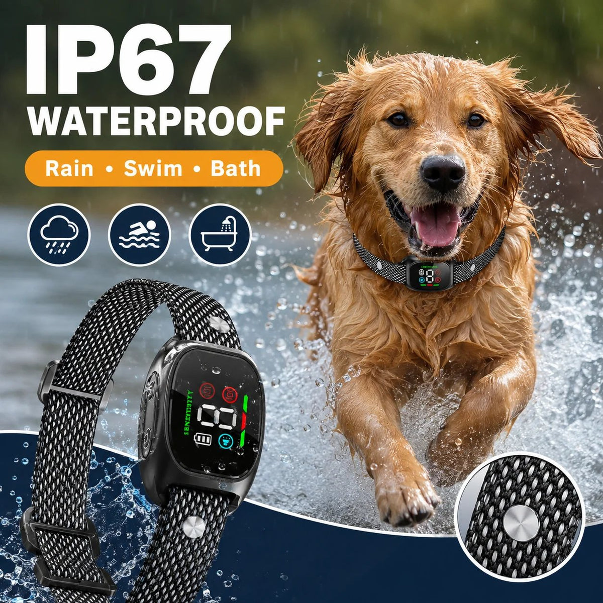 Anti Bark Collar Smart anti false triggering filters out other barks. IP67 waterproof & USB rechargeable worry free