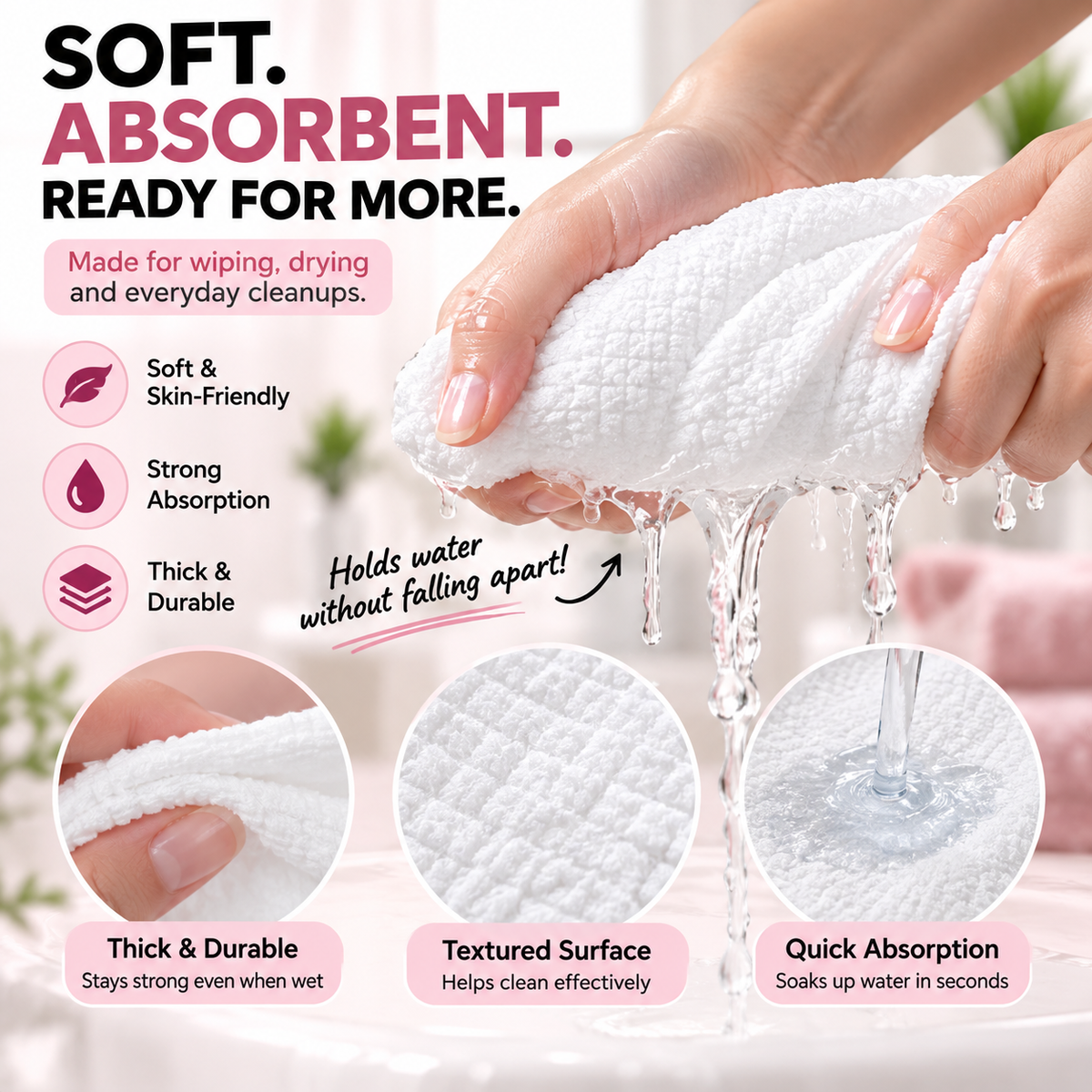 30-Pack Disposable Compressed Towels Soft, Absorbent & Travel-Friendly
