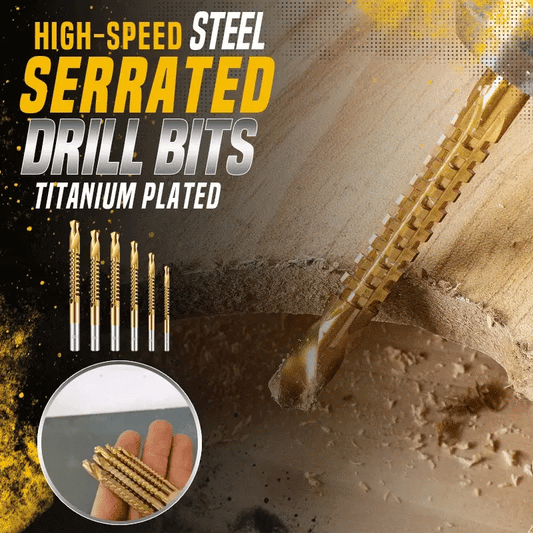 6-Piece Titanium Serrated Drill Bit Set