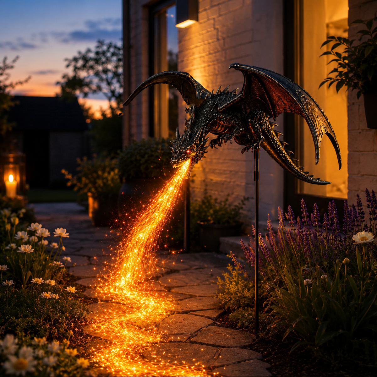 2027 Fellime Dragon s Ember Solar Garden Decor