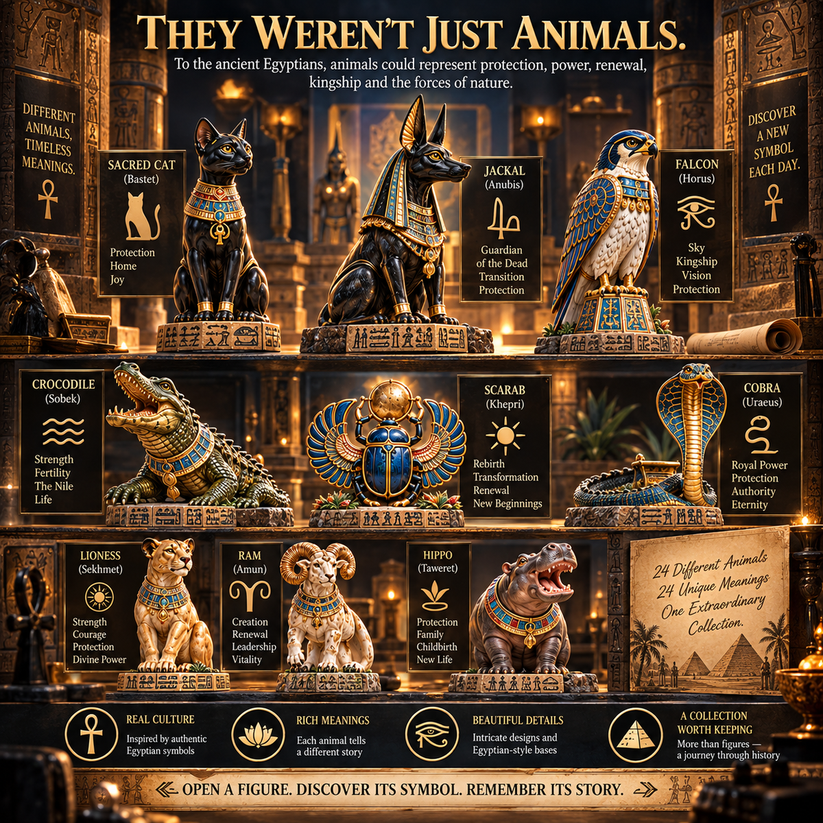 24 Days of Ancient Egypt Sacred Animals & Guardians Collection