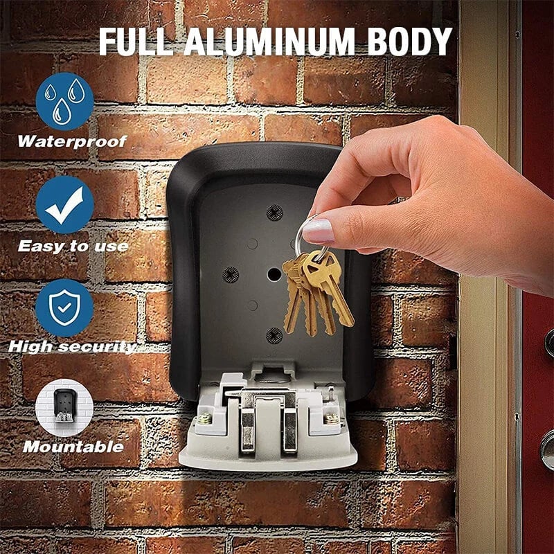 Wall Mount Resettable Combination Key Box Rust Proof, Large Storage, Heavy Duty