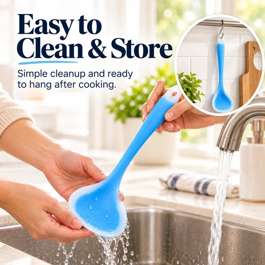 2-in-1 Silicone Scraper Spoon Flexible Edge for Easy Scooping