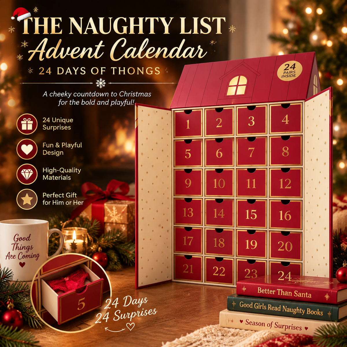 The Naughty List 24 Days Of Thongs Advent Calendar
