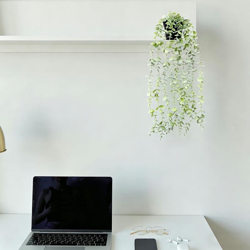3 Pack Artificial Hanging Potted Plants | Fake Hanging Greenery for Home, Office, Shelf, Wall, Balcony, Patio Decor