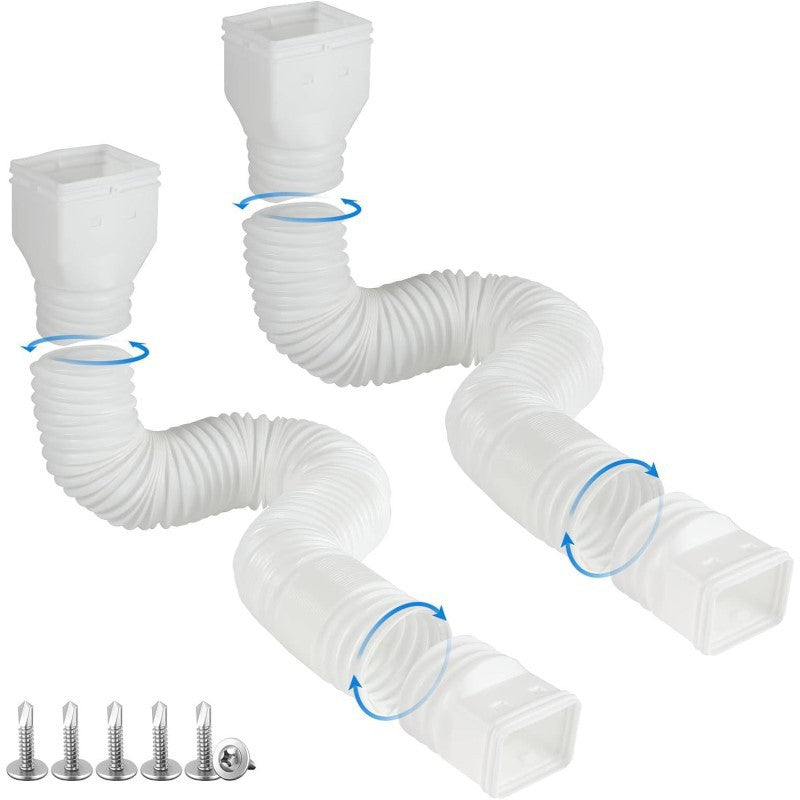 Universal Flexible Gutter Downspout Extension Set (2-Pack) 1.5M Foundation Protection