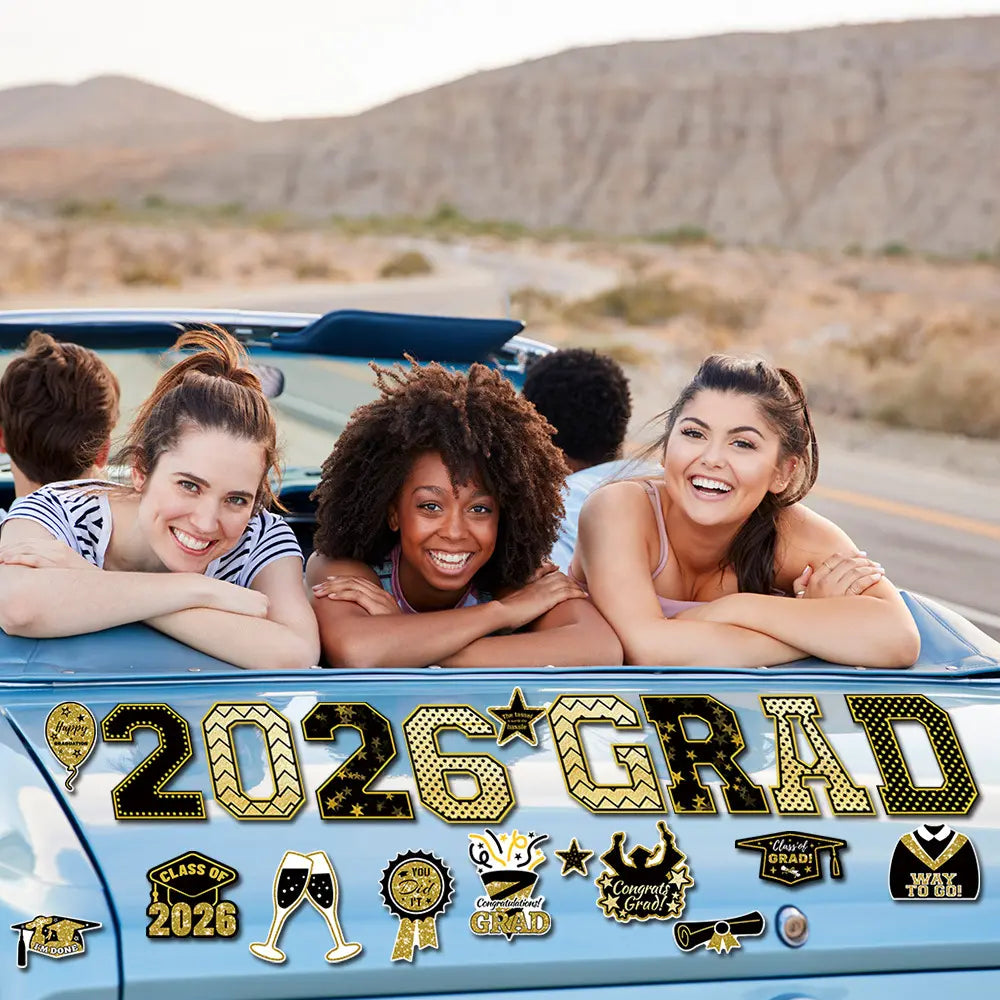 20 Pcs Graduation Magnets 2026 Cruise Door Car Magnets Congrats Grad Cap Magnetic Decorations for Refrigerator Garage