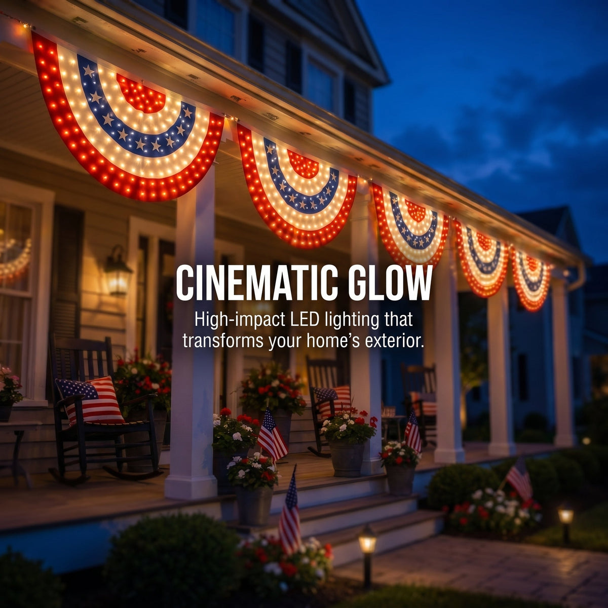 3 x 6 Ft LED Patriotic Bunting Banner for America s 250th