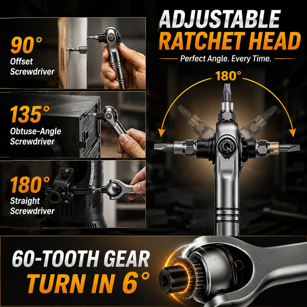 40 in 1 Ratchet Screwdriver Set, 60-Tooth Magnetic Ratcheting Screwdriver Set with 180 Rotating Ratchet Head