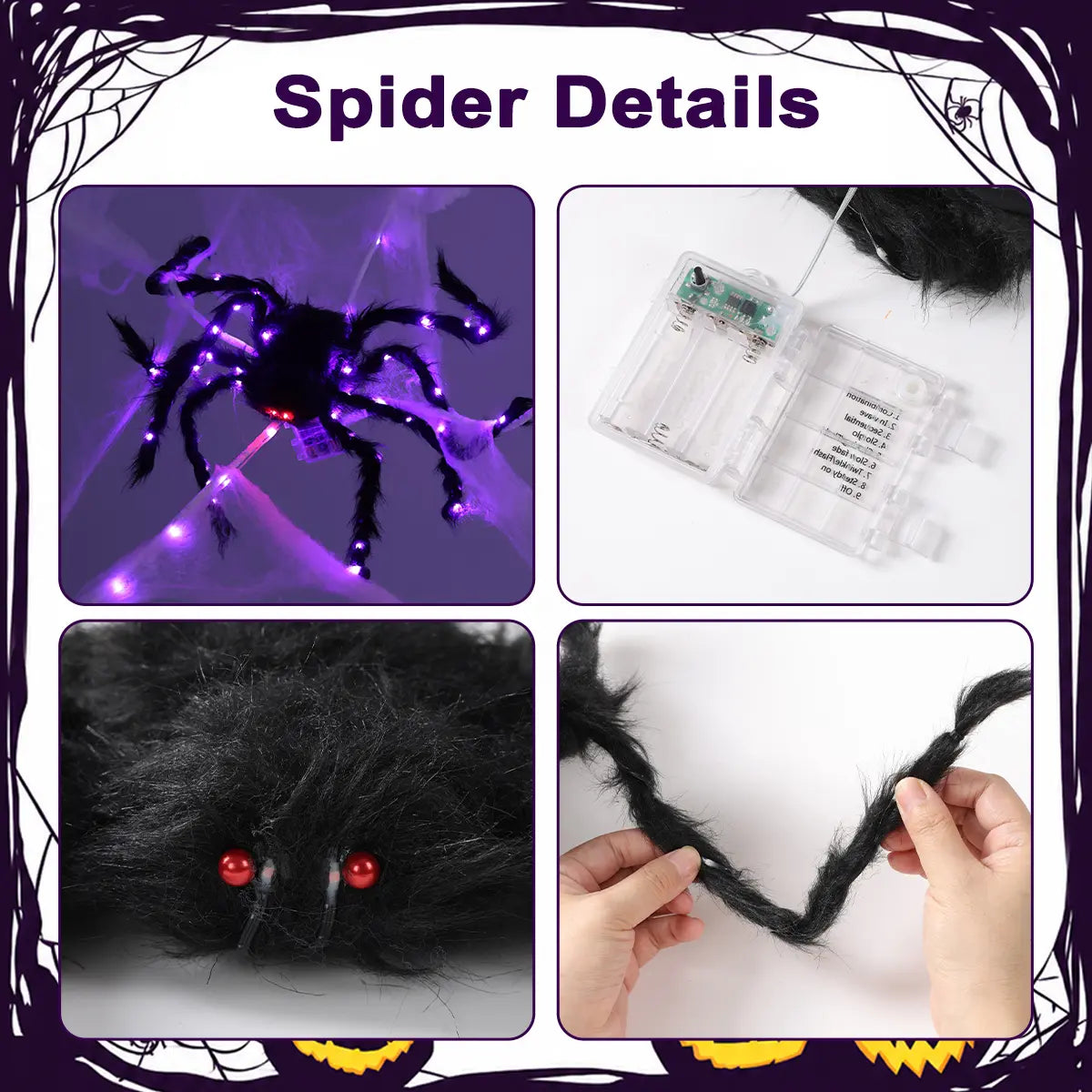 Halloween Sellers Halloween glowing spider web lights