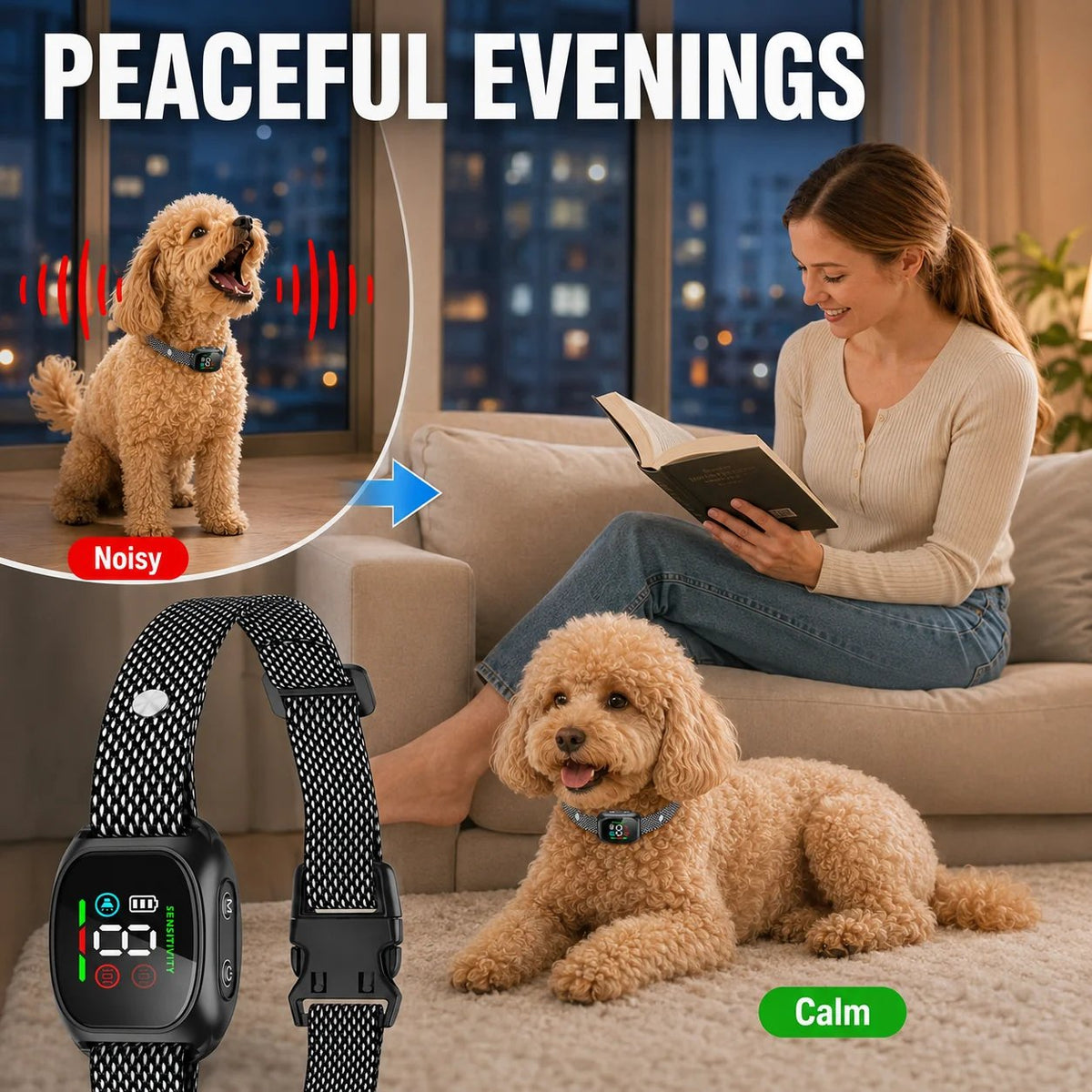 Anti Bark Collar Smart anti false triggering filters out other barks. IP67 waterproof & USB rechargeable worry free