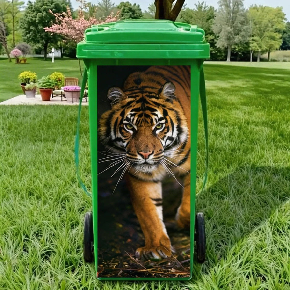 Creative Trash Can Sticker with Colourful Cartoon
