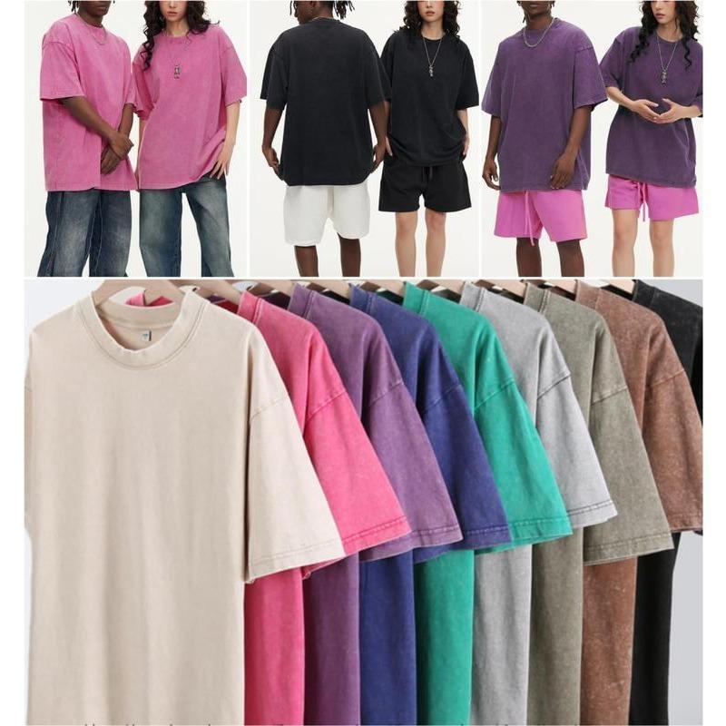 1/4 Pack Oversized T shirts for Men Gym Vintage Heavyweight T Shirts Cotton Workout Acid Wash Baggy Tees