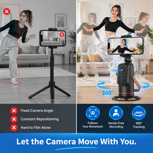 360 Auto Face Tracking Phone Holder Gesture Control Hands-Free Vlogging Stand
