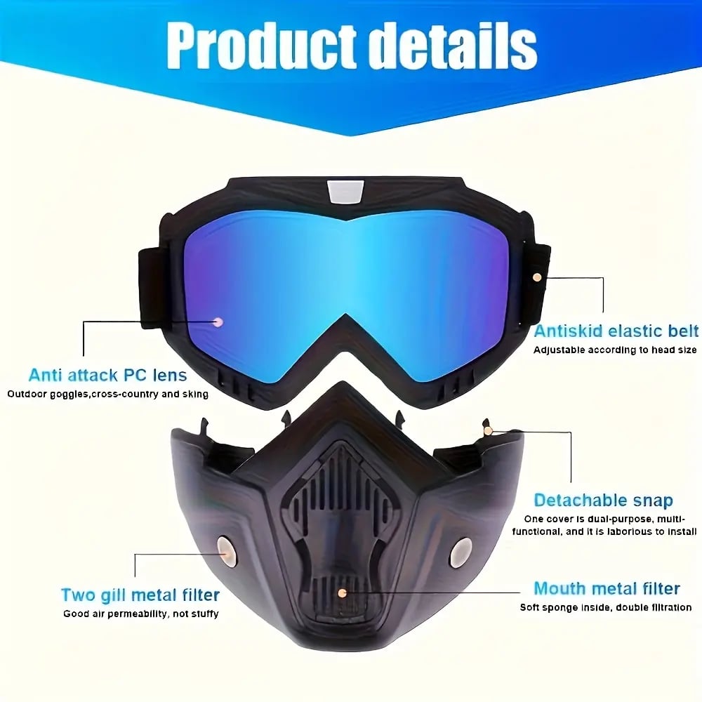 2026 - Detachable Full Face Goggle Mask