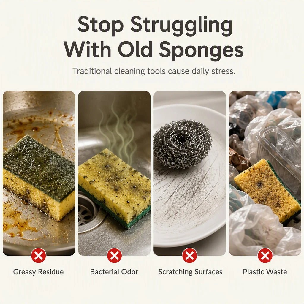 Cute fruit-shaped dishwashing sponge brush
