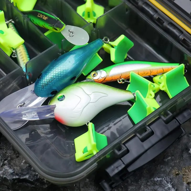 Spring Loaded Treble Hook Protector Caps --Keep Treble Hooks Covered, Organized & Ready to Fish