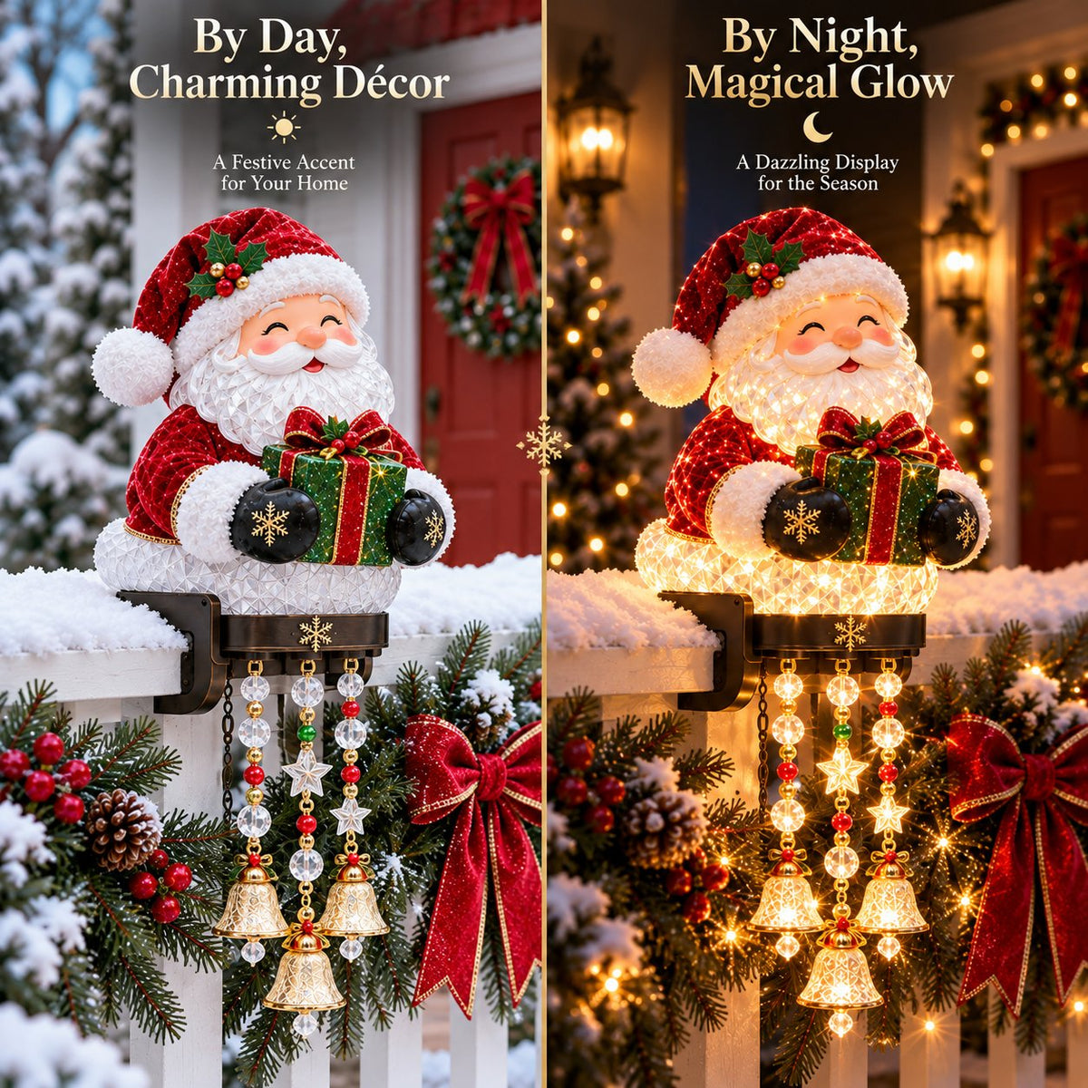 Christmas Porch Railing Lights 4 Festive Character Designs
