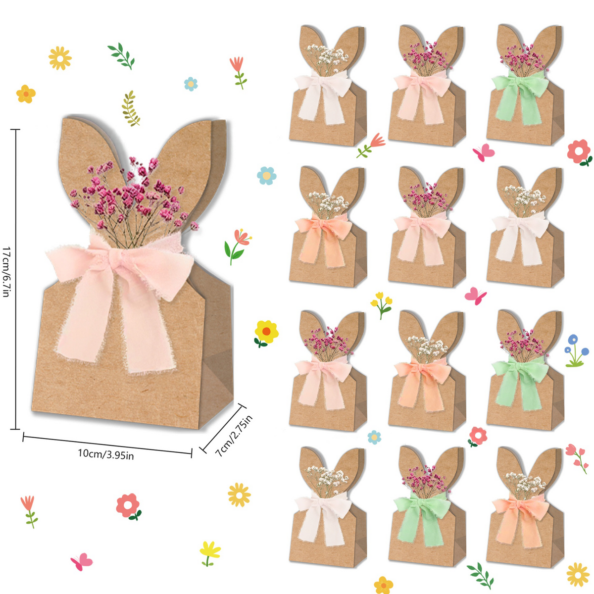 Easter Bunny Ear Kraft Bags | Cute Party Gift & Candy Packaging