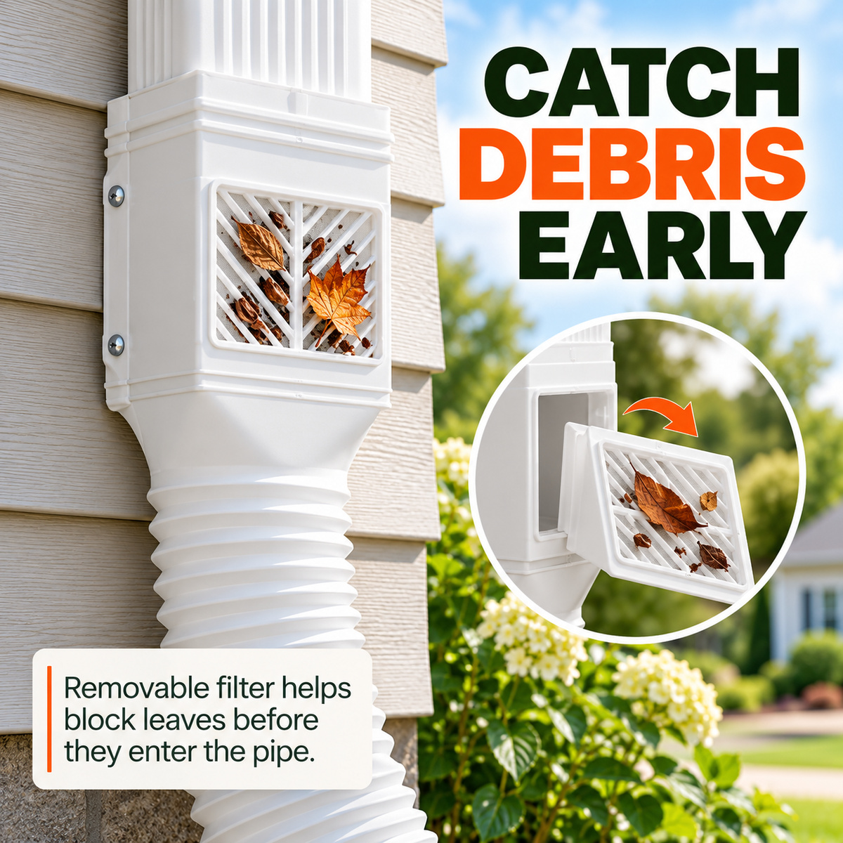 Universal Flexible Gutter Downspout Extension Set (2-Pack) 1.5M Foundation Protection